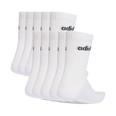 2. Adidas gepolsterte, lineare Crew-Socken, 10 Paar, Weiß, KF9091
