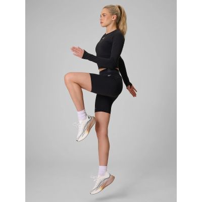 4. Damen-Trainingsshirt mit langen Ärmeln, schmal geschnitten, schnelltrocknend, Größe 4F 4FWAW26TFLOF595-20S