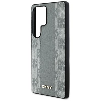6. DKNY Leder-MagSafe-Hülle mit Karomuster für Samsung Galaxy S25 Ultra, Grau