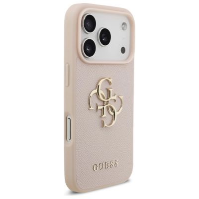4. Guess Grained Big 4G & Classic Logo iPhone 17 Pro Hülle - Rosa