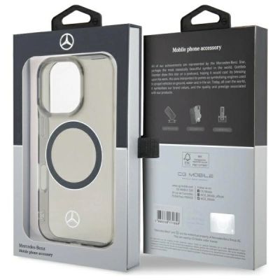 8. Mercedes Silver Ring MagSafe Hülle für iPhone 16 Pro Max - Schwarz