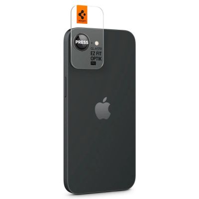 6. Spigen Optik Pro GLAS.TR „Ez Fit“ Kameraschutzhülle, 2er-Pack für iPhone 16e / 17e – Schwarz