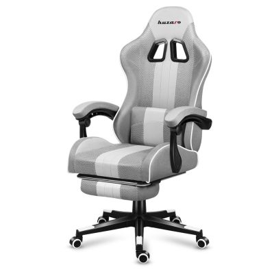 31. Huzaro Force 4.7 Gaming-Stuhl aus weißem Netzgewebe