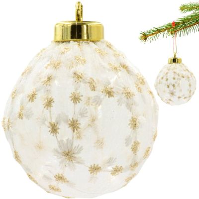 SICHERER KUNSTSTOFFKUGEL 8 CM SPITZENVERZIERUNG GLITZERSTERN