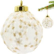 SICHERER KUNSTSTOFFKUGEL 8 CM SPITZENVERZIERUNG GLITZERSTERN