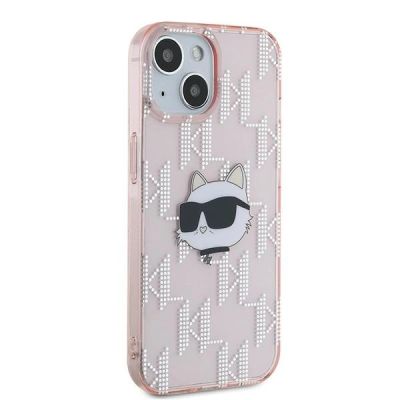 4. Karl Lagerfeld IML Choupette Head & Monogram Hülle für iPhone 14 / 15 / 13 – Rosa