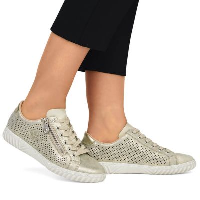 23. Rieker W RKR694 bequeme Lederschuhe, beige