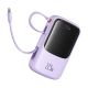 5. Baseus Qpow Pro+ 10000mAh 22,5W Powerbank mit integriertem USB-C-Kabel und Display – Lila