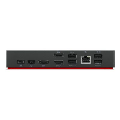 3. Lenovo ThinkPad USB-C Universal-Dockingstation (EU-Version) – Ethernet-LAN-Anschluss (RJ-45): 1 Anschluss; VGA-Anschluss (D-Sub): 1 Anschluss; DisplayPort: 2 Anschlüsse; USB 3.0 (3.1 Gen 1) Typ-C: 1 Anschluss; USB 3.0 (3.1 Gen 1) Anschlüsse: 3 Anschlüsse