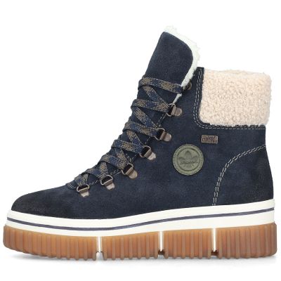 3. Rieker Y6347-14 Marineblaue wasserdichte Damen-Ankle-Boots aus Leder