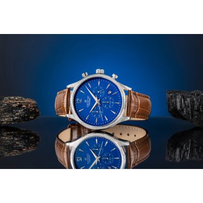 5. Giewont Herrenuhr Chronograph Saphir Braun Blau GW6310-A5