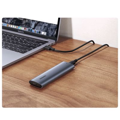 10. Ugreen Festplattenschacht M.2 B-Key SATA 3.0 5 Gbps Grau + USB Typ C Kabel (CM400)