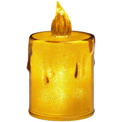 19. Dekorative Kerze, 10,5 cm, bernsteinfarben, warmweiß, 1 LED