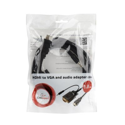 3. GEMBIRD A-HDMI-VGA-03-10 Adapter (HDMI M - D-Sub (VGA), 3,5 mm Stereo-Klinkenstecker M; 3 m; schwarz)