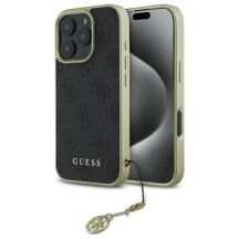 Guess 4G Charms Collection Hülle für iPhone 16 Pro – Schwarz