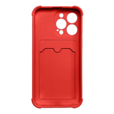 2. Card Armor Case Pouch Cover für iPhone 13 Pro Max Card Wallet Silikon Air Bag Armor Cover Rot