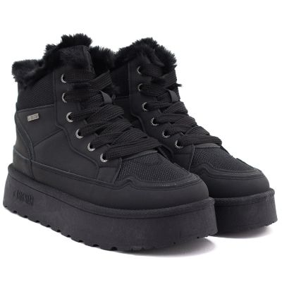 8. Schwarze Big Star Plateau-Schneestiefel für Damen UU274167