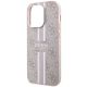 6. Guess 4G Printed Stripes MagSafe-Hülle für iPhone 15 Pro – Rosa