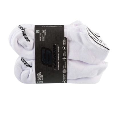 Skechers 6er-Pack Unisex 1/2 Terry Crew Socken S118210-WHT Weiß 41-46