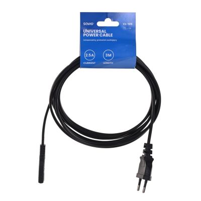 SAVIO CL-105 Kabel (2-polig - Euro; 3 m; schwarz)