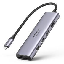 Ugreen Multifunktions-HUB USB Typ C - 3x USB 3.2 Gen 1 / HDMI 4K 60Hz / SD- und TF-Kartenleser grau (60383 CM511)