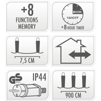 5. Lichterkette für den Weihnachtsbaum, 120 LEDs, Timer, warmweiß