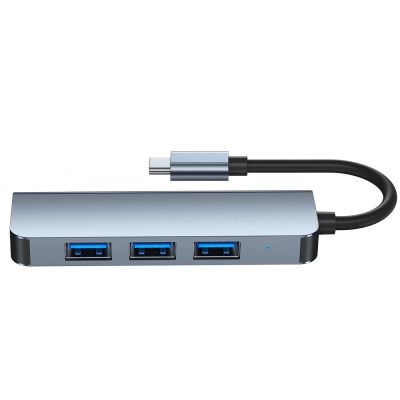5. HUB Tech-Protect V1 4in1 USB-C – 3x USB-A 2.0 / USB-A 3.0 – grau