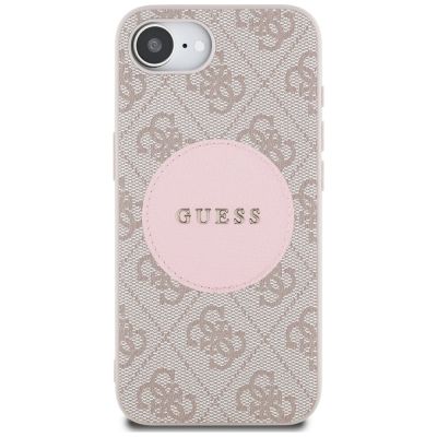 3. Guess 4G Circle Classic Logo MagSafe iPhone 16e Hülle - Rosa