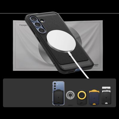 4. Spigen Rugged Armor Mag MagSafe Hülle für Samsung Galaxy S25 - Mattschwarz
