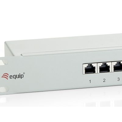3. Patchpanel Equip CAT6 24 Port hellgrau 19 Zoll (1HE)