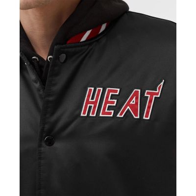 4. Mitchell & Ness NBA Schwergewicht Satinjacke Miami Heat M OJBF3413-MHEYYPPPBLCK