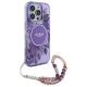 3. Guess IML Flowers MagSafe Hülle mit Perlenriemen für iPhone 16 Pro Max – Lila