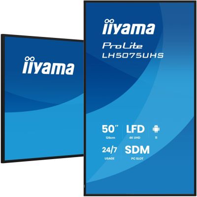 5. Iiyama-Panel 50" 3840x2160 UHD VA Haze 25 % 500 cd/m2