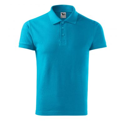 3. Malfini Cotton M MLI-21244 türkisfarbenes Poloshirt