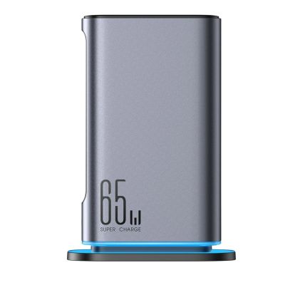 3. Joyroom JR-TCM02 GaN 65W Ladegerät Ladestation 4xUSB-C 2xUSB-A UK Stecker - grau