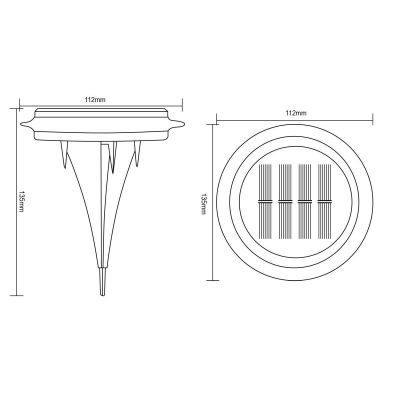 5. Solar-Scheibenlampen zur Boden- oder Wandmontage, 2 Stück