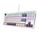 4. Machenike K500B-B87 Kabelgebundene mechanische Gaming-Tastatur mit Hintergrundbeleuchtung, rote Schalter - Weiß