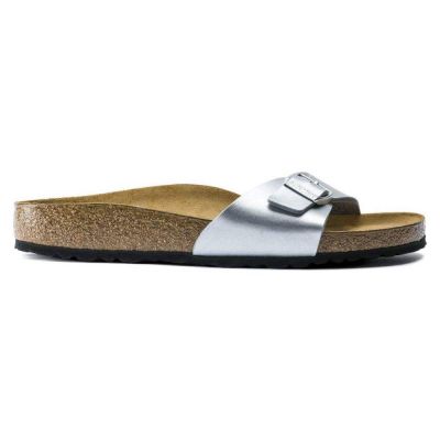 7. Birkenstock Madrid Birko-Flor Silver Damen Flip-Flops normal breit (0040411)
