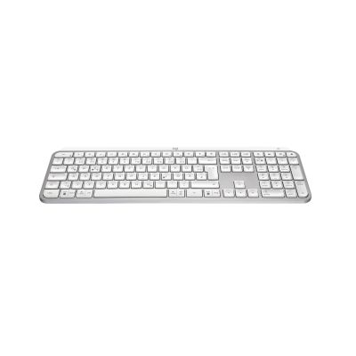 4. Logitech MX Keys S 920-011566 RF Wireless + Bluetooth QWERTZ-Tastatur, deutsches Aluminium, Weiß