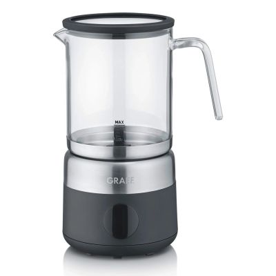 4. Graef MS802 Automatischer Milchaufschäumer/Milchwärmer, Schwarz, Edelstahl