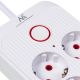 5. MACLEAN Steckdosenleiste, Verlängerungskabel mit 6 Steckdosen + 4 USB-Anschlüssen, 110–240 V Wechselstrom, 50/60 Hz, max. 2,1 A, 2500 W, 1,5 m, Weiß, MCE389W
