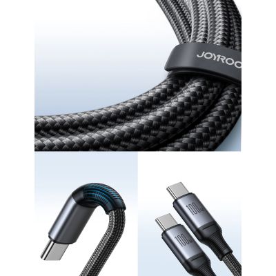 10. Joyroom Speedy Series S-A21 2in1 USB-C – USB-C/USB-C-Kabel 100 W 1,5 m – Schwarz