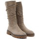 4. Warme Damenstiefel aus geknittertem Wildleder, beige, M.Daszyński SA259-3
