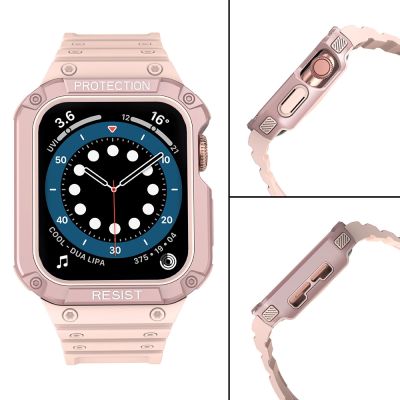 4. Schutzarmband für Apple Watch 38/40/41 mm Panzergehäuse-Armband - Rosa