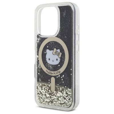 6. Hello Kitty Liquid Glitter Fever MagSafe Hülle für iPhone 16 Pro – Gold