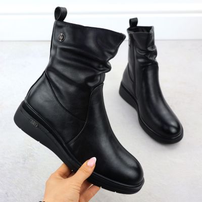 2. Schwarze Keilstiefeletten für Damen, Vinceza 26-58557