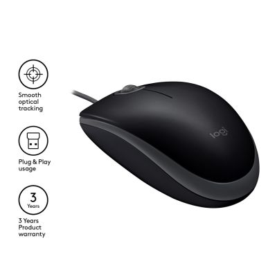 6. Logitech 910-005508 Maus (Optisch; 1000 DPI; Schwarz)