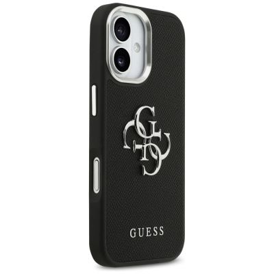 12. Guess Grained Big 4G Classic Logo Hülle für iPhone 17 - Schwarz