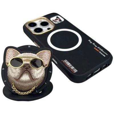 3. Nimmy Glasses Cool Dog MagSafe Case für iPhone 16 Pro - Schwarz
