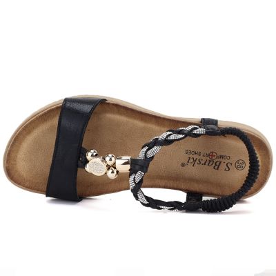 3. Schwarze Damen-Sandalen mit elastischem Riemen, S.Barski KV61-6051